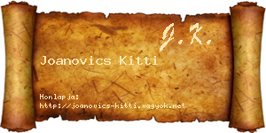Joanovics Kitti névjegykártya
